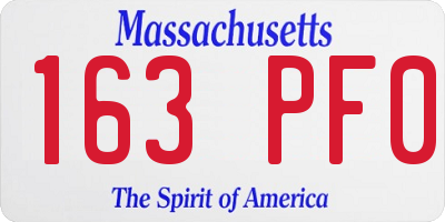 MA license plate 163PF0