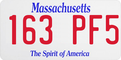 MA license plate 163PF5