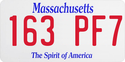 MA license plate 163PF7