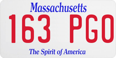 MA license plate 163PG0