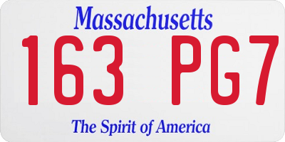 MA license plate 163PG7