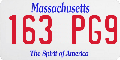 MA license plate 163PG9