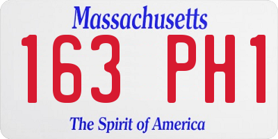 MA license plate 163PH1
