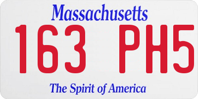 MA license plate 163PH5