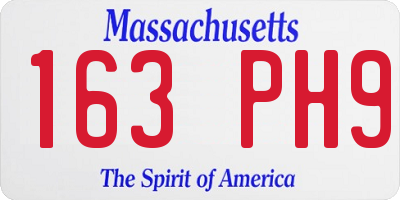 MA license plate 163PH9