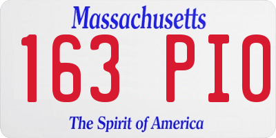 MA license plate 163PI0
