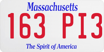 MA license plate 163PI3