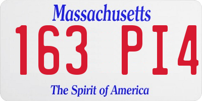 MA license plate 163PI4