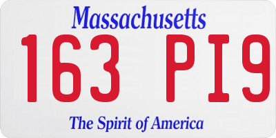 MA license plate 163PI9