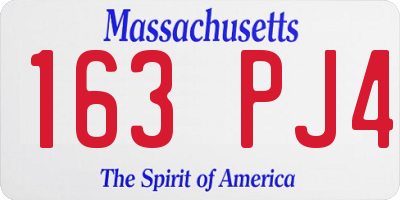 MA license plate 163PJ4