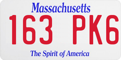 MA license plate 163PK6