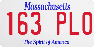 MA license plate 163PL0