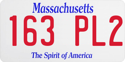 MA license plate 163PL2