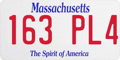 MA license plate 163PL4