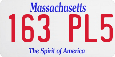 MA license plate 163PL5