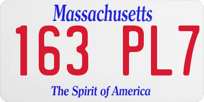 MA license plate 163PL7