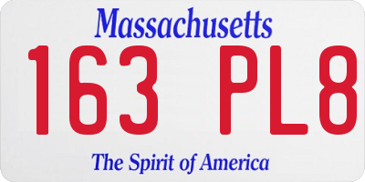 MA license plate 163PL8