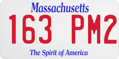 MA license plate 163PM2