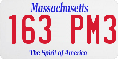 MA license plate 163PM3