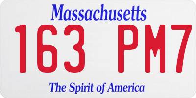 MA license plate 163PM7