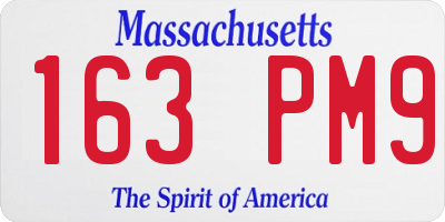 MA license plate 163PM9