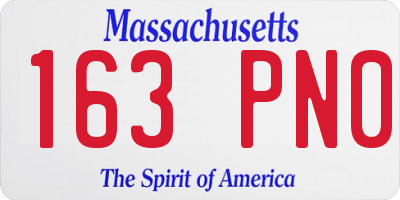 MA license plate 163PN0