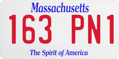 MA license plate 163PN1