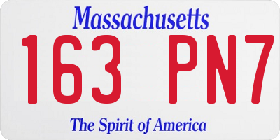 MA license plate 163PN7