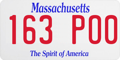 MA license plate 163PO0