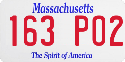 MA license plate 163PO2
