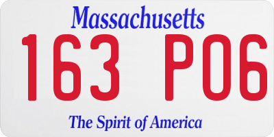 MA license plate 163PO6