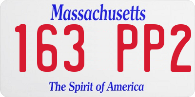 MA license plate 163PP2