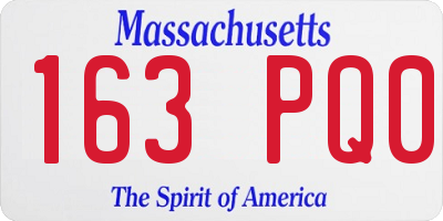 MA license plate 163PQ0