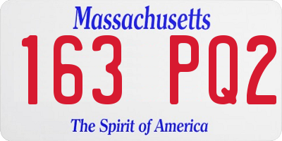 MA license plate 163PQ2