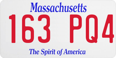 MA license plate 163PQ4