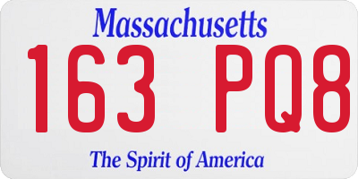 MA license plate 163PQ8