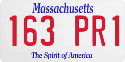 MA license plate 163PR1