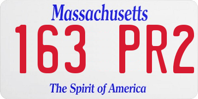 MA license plate 163PR2