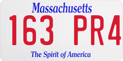 MA license plate 163PR4