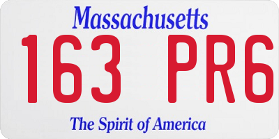 MA license plate 163PR6