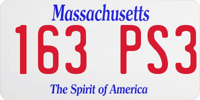 MA license plate 163PS3