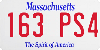 MA license plate 163PS4
