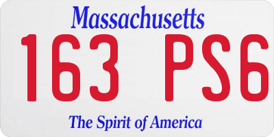 MA license plate 163PS6
