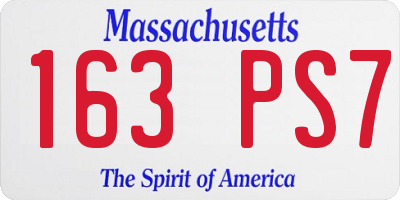 MA license plate 163PS7