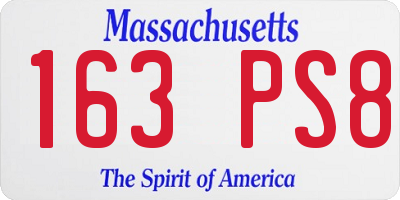 MA license plate 163PS8