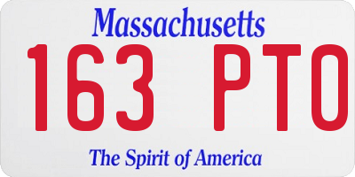 MA license plate 163PT0