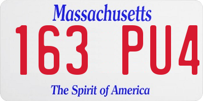 MA license plate 163PU4