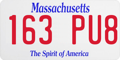 MA license plate 163PU8