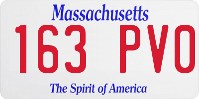 MA license plate 163PV0