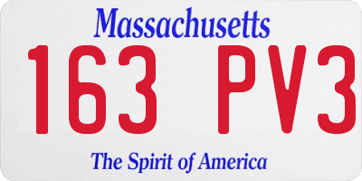 MA license plate 163PV3